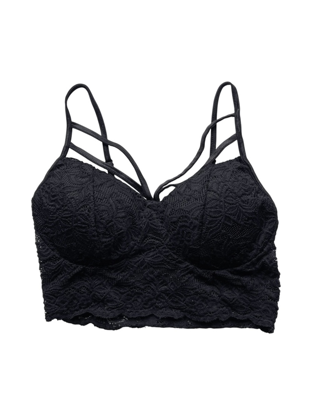 Bozzolo Bra Women’s Small Black Lacey Padded Bralette Y2K Sexy Feminine Romantic